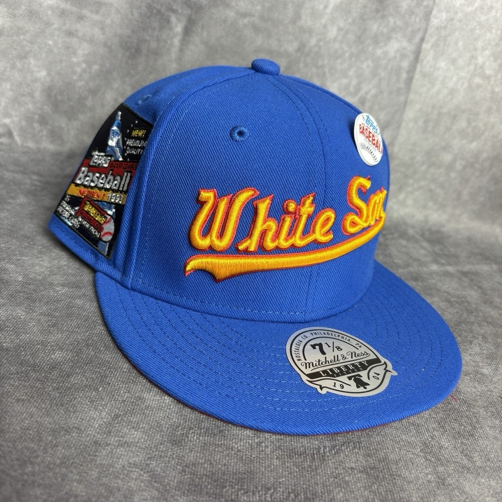 Chicago White Sox Mitchell & Ness Hat Fitted 7 1/8 Blue Side Patch Topps MLB NEW